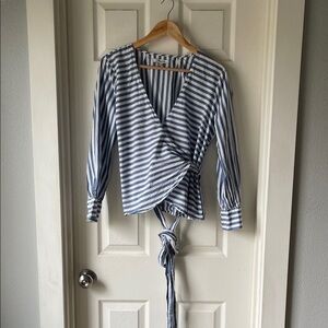 Madewell Cuffed Sleeve Wrap Top